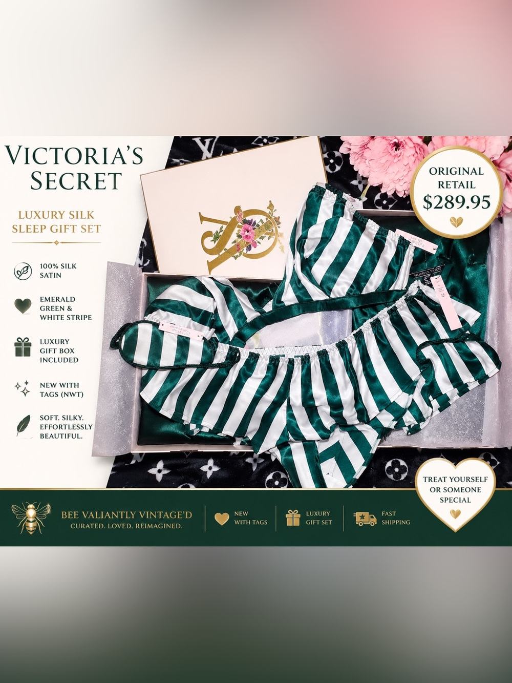 💚Victoria’s Secret Luxury Silk Sleep Gift Set💚